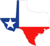 Texas Outline With Flag Clip Art